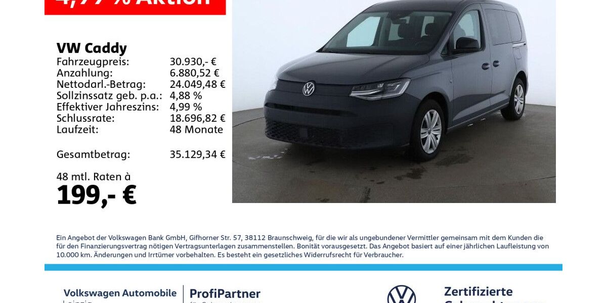 VW Caddy 24.086 km 30.930 &euro; Leipzig 04178