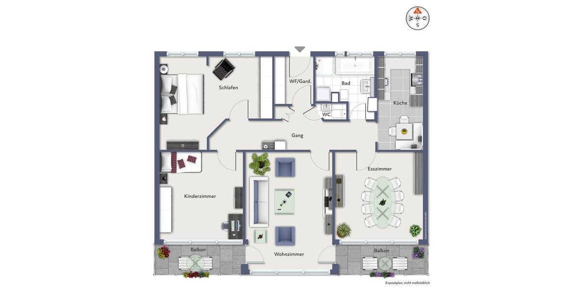 Etagenwohnung Ansbach - 4 Zimmer, 105 m&sup2;, 329.000&euro; | Angebot:26703000