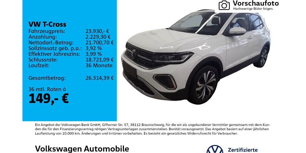 VW T-Cross 5.142 km 23.470 &euro; Leipzig 04277
