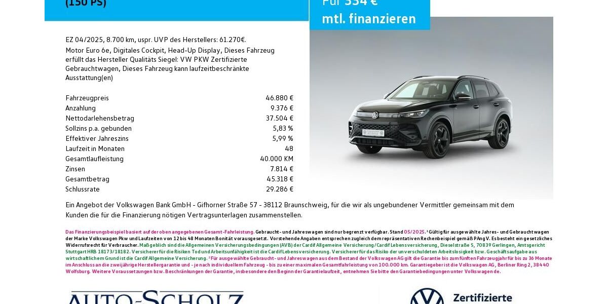 VW Tiguan 8.700 km 46.880 &euro; Bayreuth 95448
