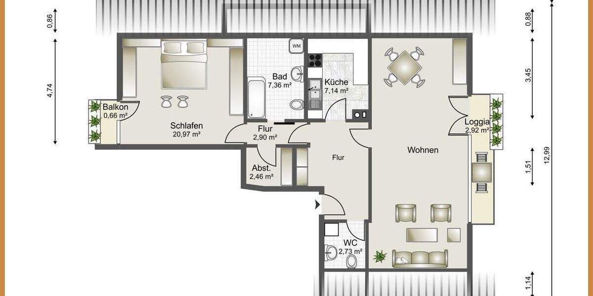 Etagenwohnung Zell am Harmersbach Zell - 2 Zimmer, 97 m&sup2;, 265.000&euro; | Angebot:25774653