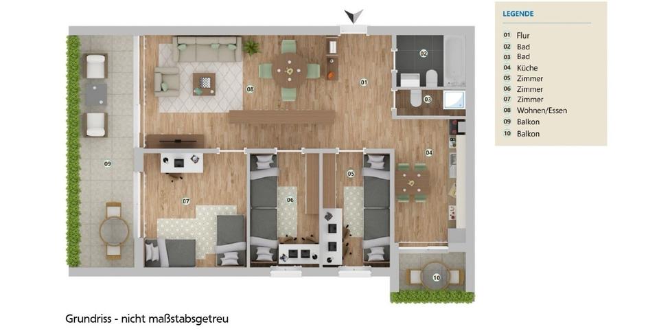 Etagenwohnung Ingolstadt Münchener Straße - 4 Zimmer, 84 m&sup2;, 345.000&euro; | Angebot:25148285