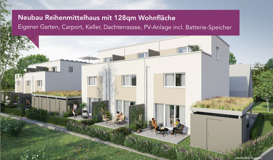 Neubau Reihenhaus (128m2) mit Garten und Carport in 79585 Steinen 4 zimmer