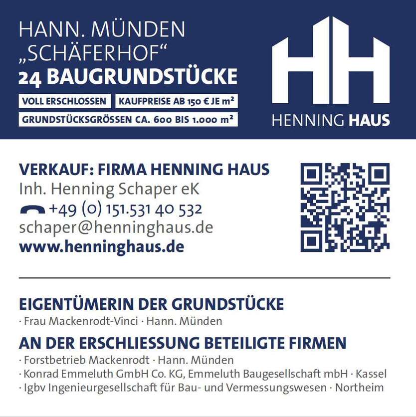 Grundstück zu verkaufen in Niedersachsen - Hann. Münden 150.300 € 1002 m²