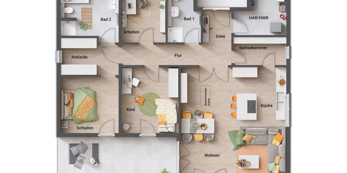 Bungalow Krauthausen Pferdsdorf-Spichra - 6 Zimmer, 138 m&sup2;, 359.240&euro; | Angebot:26029290