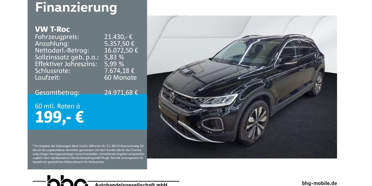 VW T-Roc 25.173 km 21.430 &euro; Durmersheim 76448
