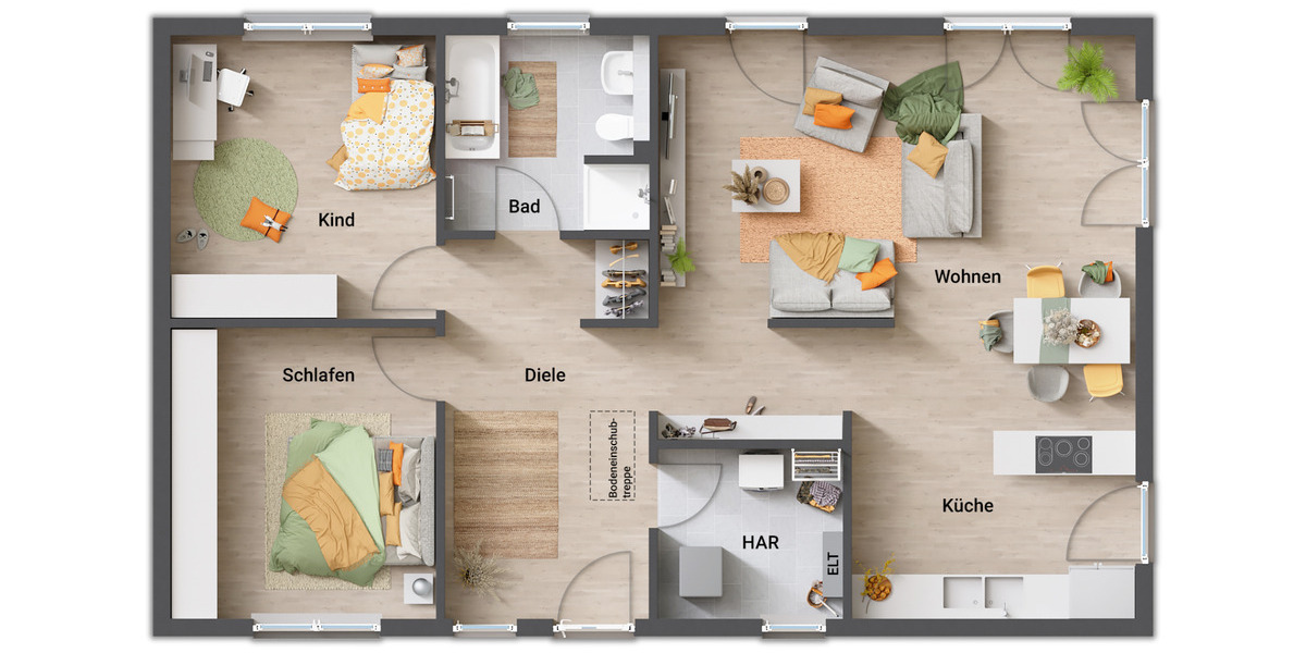 Bungalow Alheim - 3 Zimmer, 102 m&sup2;, 224.350&euro; | Angebot:9094268