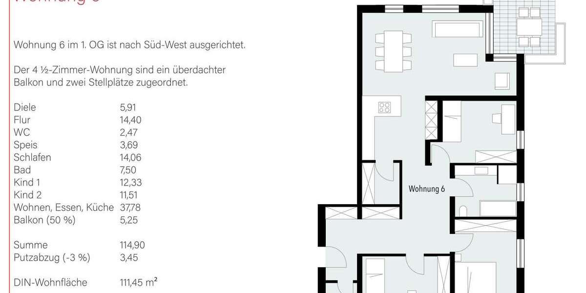 Etagenwohnung Böbingen - 4.5 Zimmer, 111 m&sup2;, 448.000&euro; | Angebot:26854222