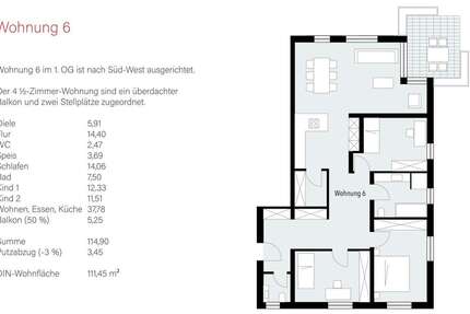 Wohnung Böbingen - 4.5 Zimmer, 111 m&sup2;, 448.000&euro; | Angebot:26854222