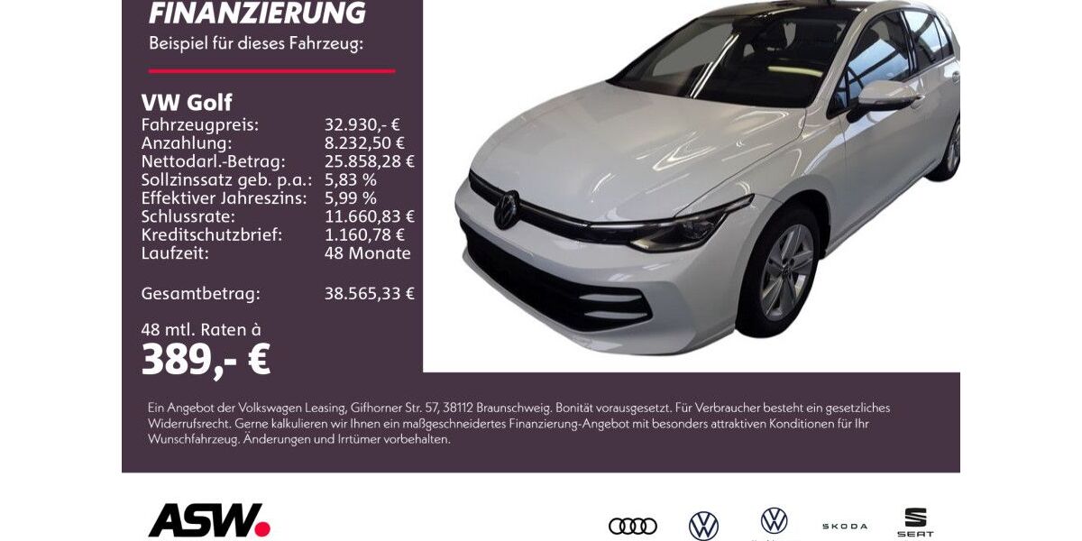 VW Golf 1.500 km 32.930 &euro; Weinsberg 74189