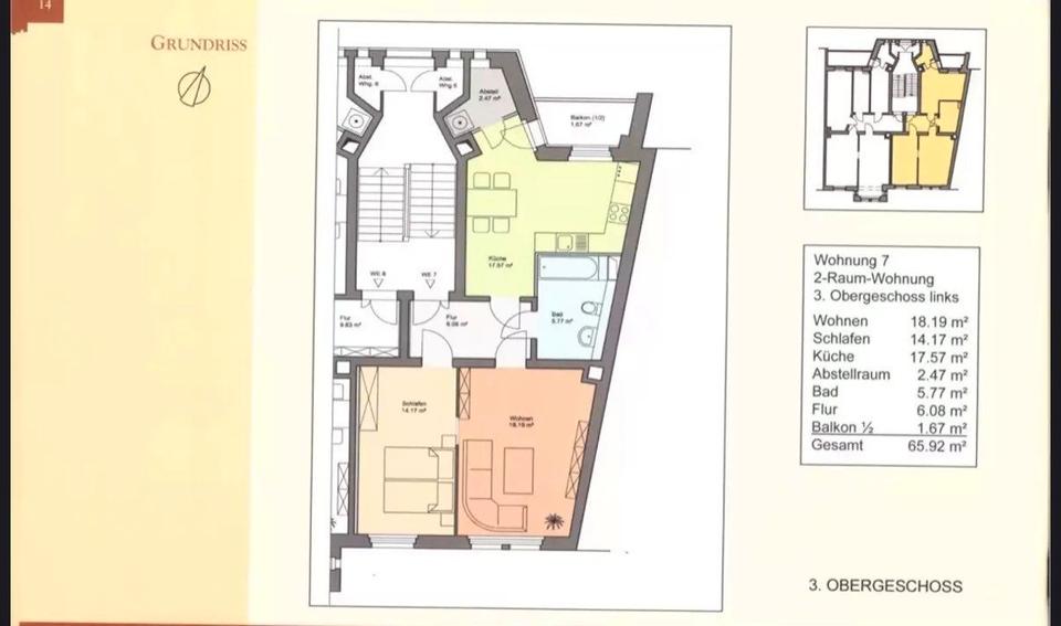 Etagenwohnung Leipzig Nord - 2 Zimmer, 66 m&sup2;, 159.000&euro; | Angebot:26828058