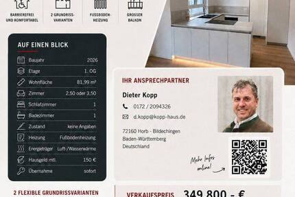 Wohnung Horb am Neckar Bildechingen - 2 Zimmer, 82 m&sup2;, 349.800&euro; | Angebot:26859113