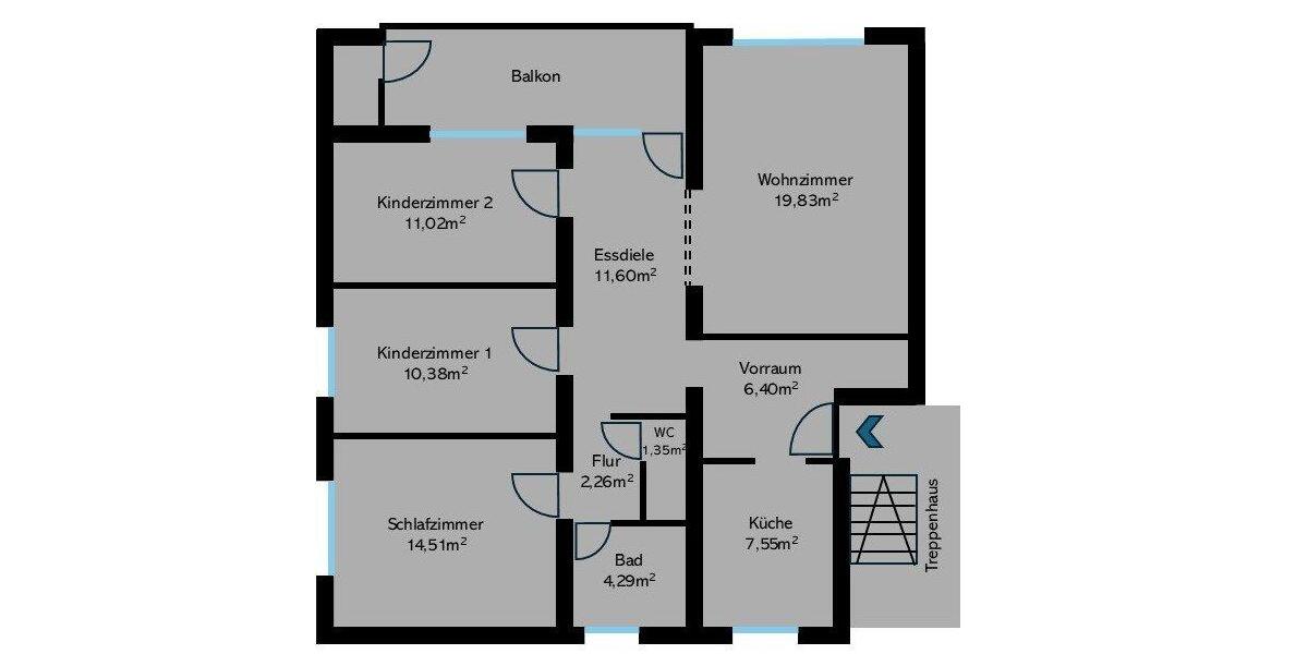 Etagenwohnung Riedlingen - 4.5 Zimmer, 93 m&sup2;, 235.000&euro; | Angebot:26447789