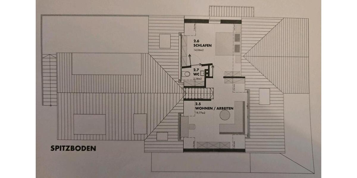 Dachgeschoßwohnung Eggolsheim - 2 Zimmer, 85 m&sup2;, 1.250&euro; | Angebot:26329493