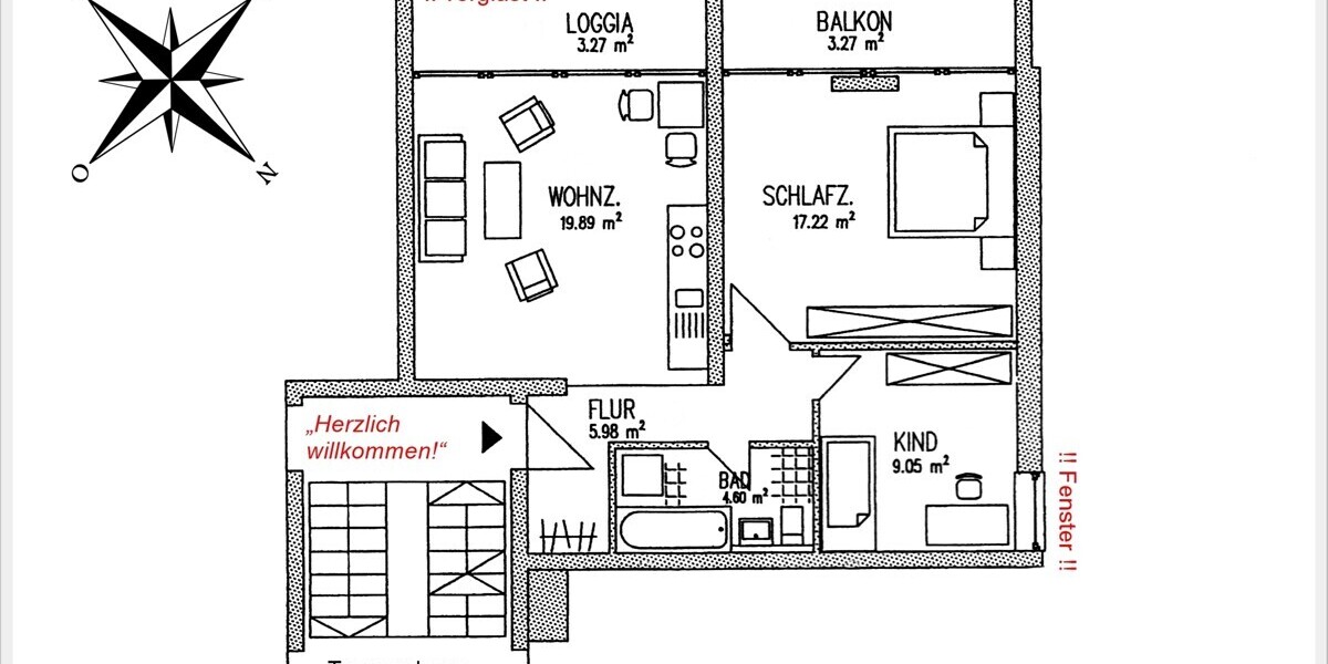 ** einziehen und wohlfühlen ** ruhige 3-Zimmer-WOHNUNG mit 2 sonnigen BALKONEN * zentrumsnah ! TOP ! - Etagenwohnung Germering | Angebot:26948651