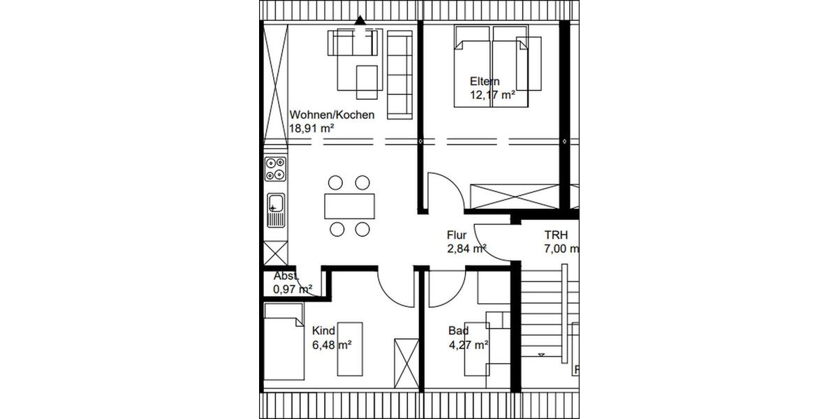 Dachgeschoßwohnung Rheine - 3 Zimmer, 46 m&sup2;, 549&euro; | Angebot:25894570