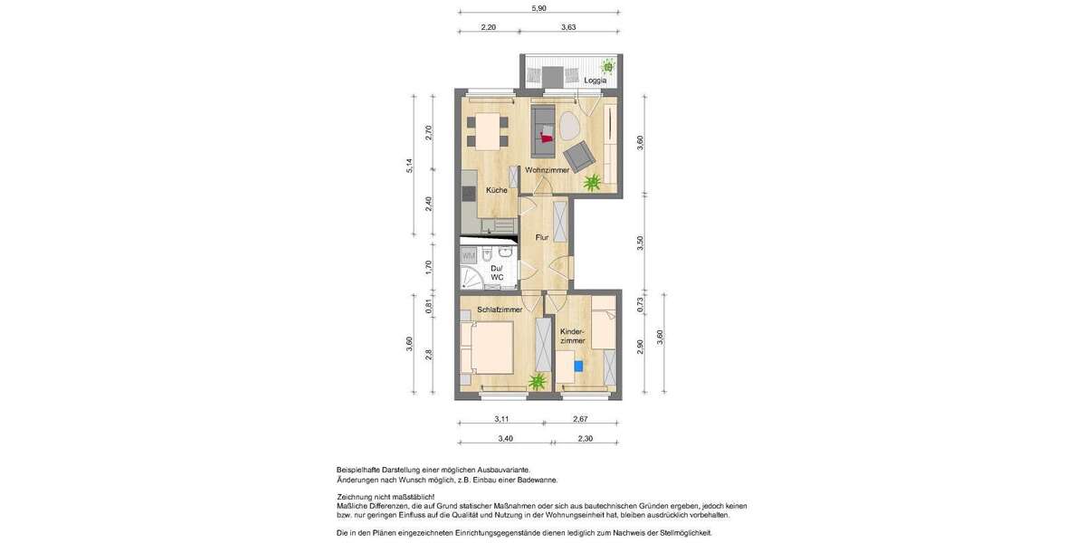 Etagenwohnung Zwickau Neuplanitz - 3 Zimmer, 58 m&sup2;, 389&euro; | Angebot:26030514