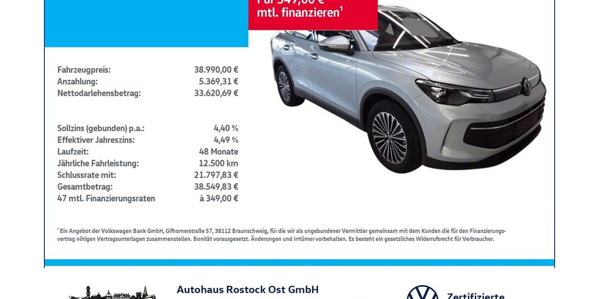 VW Tiguan 17.900 km 38.990 &euro; Rostock 18146