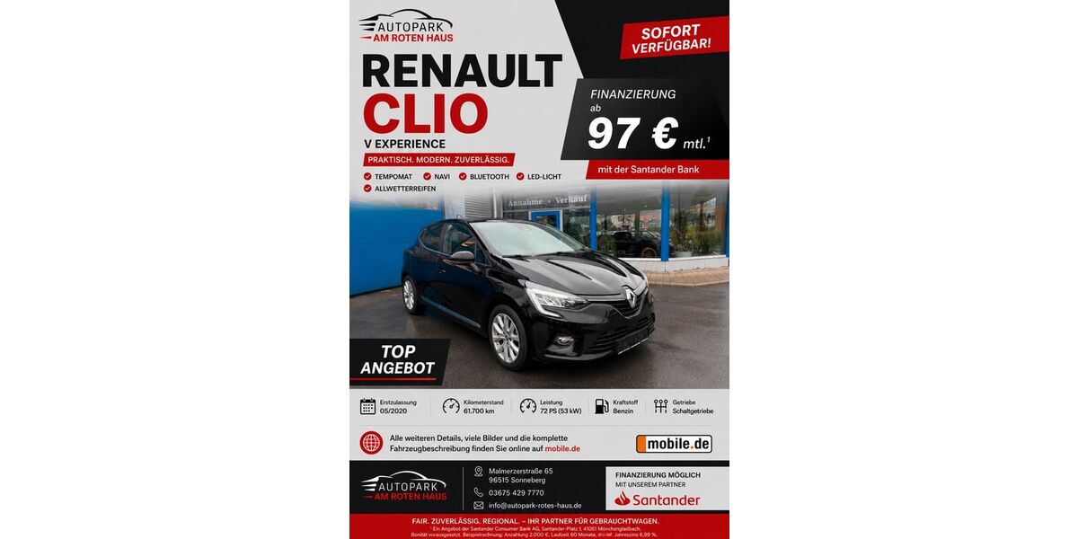 Renault Clio 61.700 km 11.999 &euro; Sonneberg 96515
