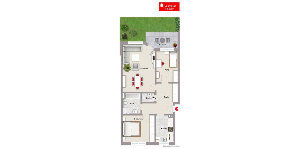 Terrassenwohnung Glinde - 3 Zimmer, 86 m&sup2;, 289.000&euro; | Angebot:25731436