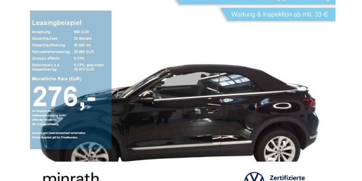 VW T-Roc 10.699 km 26.370 &euro; Moers 47441