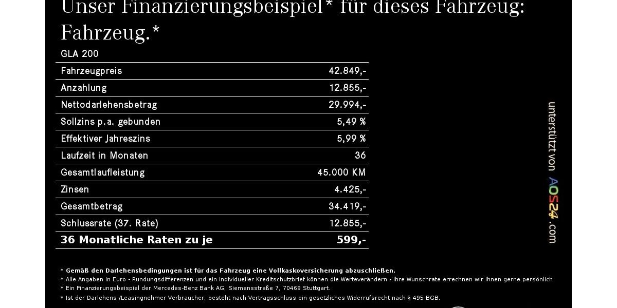 Mercedes-Benz GLA 200 8.500 km 42.849 &euro; Regensburg 93053