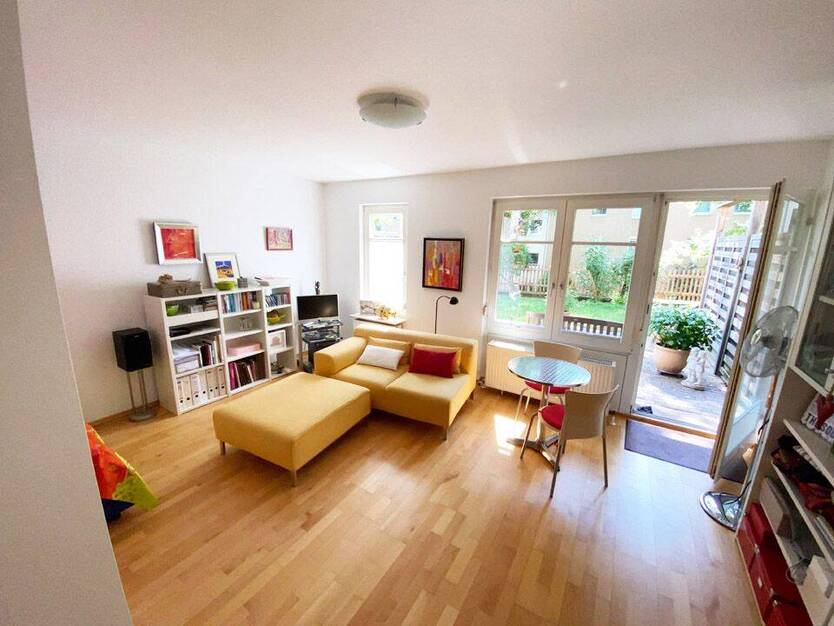 Luxuriöse ETW, S-West, Top Lage, WFL 49,16qm, Bj.88, 1 TG, 1 Kitchenette, üb. Terrasse, Garten, lux. Modern., Parkettböden, kurzf. Bezug 1 zimmer