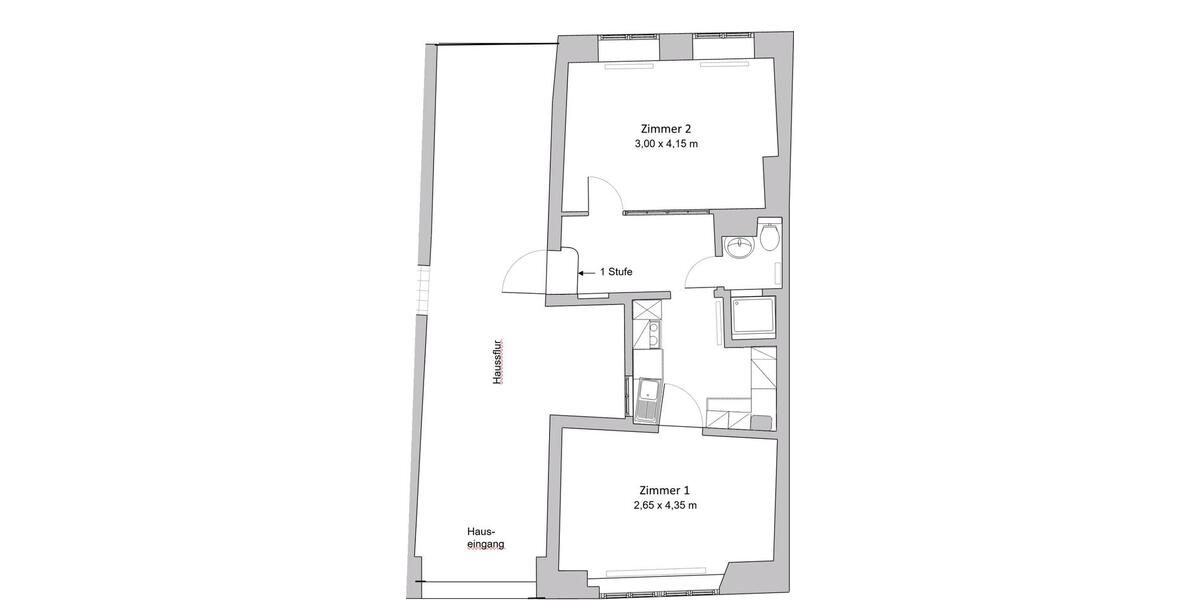 Erdgeschoßwohnung Lüneburg - 2 Zimmer, 40 m&sup2;, 515&euro; | Angebot:26669475
