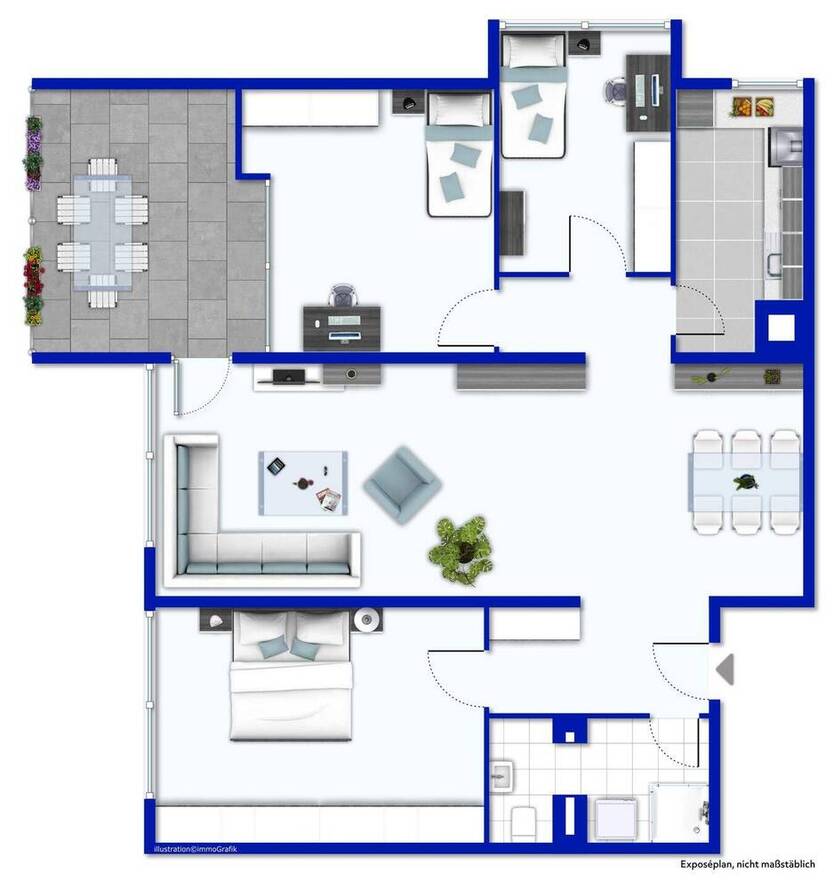 Lichtdurchflutete 4 RaumWohnung hoch über den Dächern von NE-Norf