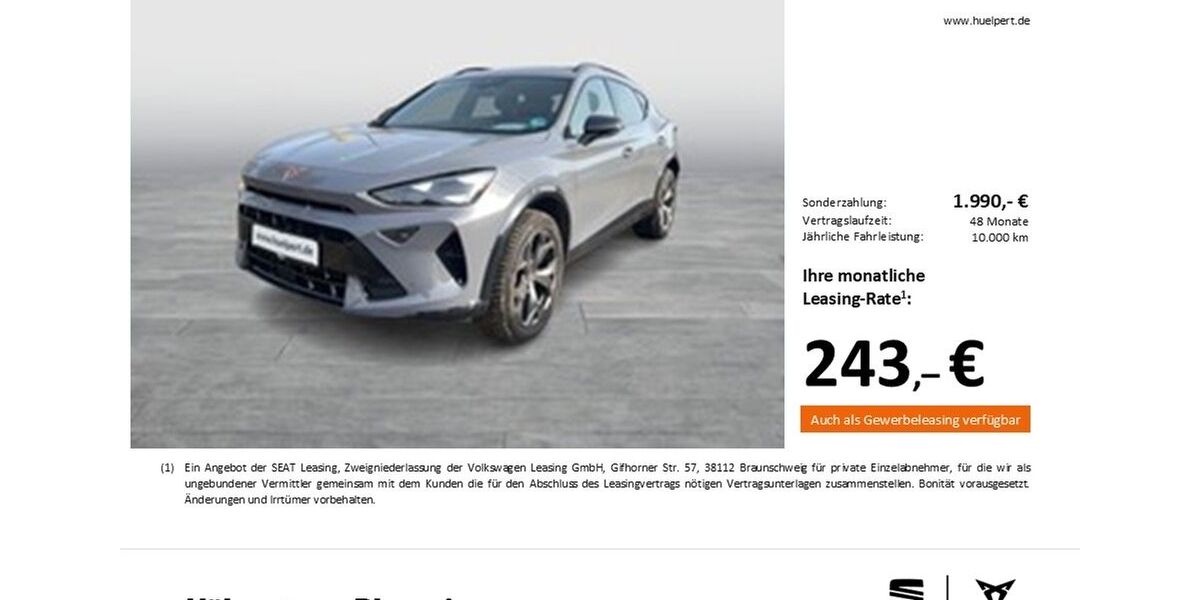 Cupra Formentor 19.635 km 29.777 &euro; Dortmund 44269