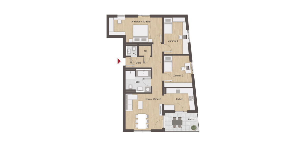 Etagenwohnung Nürnberg Laufamholz - 4 Zimmer, 96 m&sup2;, 664.950&euro; | Angebot:26887102