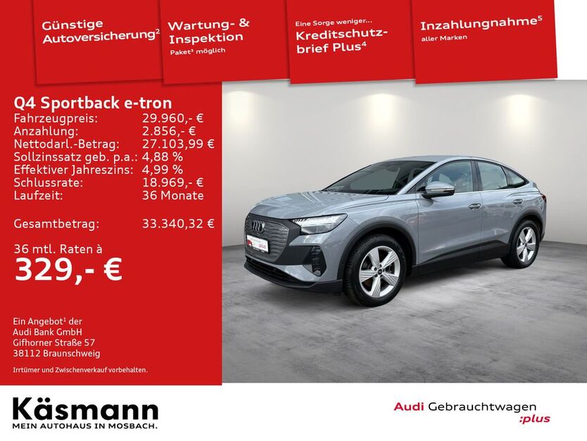Audi Q4 e-tron 21.857 km 28.980 € Mosbach 74821