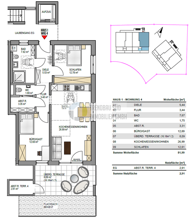 Wohnung zum Kaufen in Mietingen 402.000 € 81.99 m²