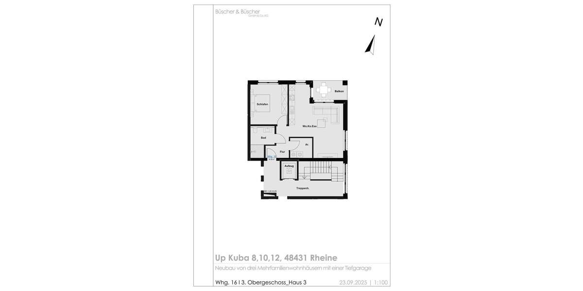 Etagenwohnung Rheine Schotthock - 2 Zimmer, 65 m&sup2;, 299.000&euro; | Angebot:25776770