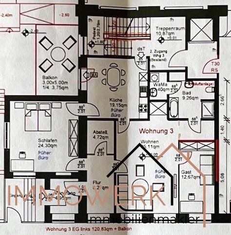 Erdgeschoßwohnung Minden - 4 Zimmer, 121 m&sup2;, 1.150&euro; | Angebot:25433175