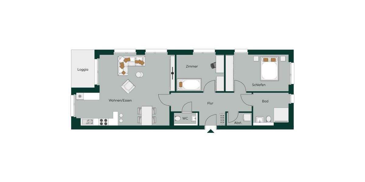 Etagenwohnung Karlsruhe / Waldstadt Waldstadt - 3 Zimmer, 92 m&sup2;, 619.500&euro; | Angebot:25686665