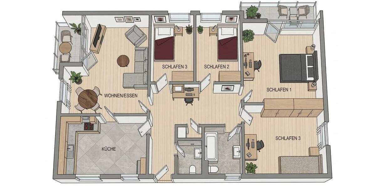 Etagenwohnung Bad Fallingbostel - 5 Zimmer, 107 m&sup2;, 715&euro; | Angebot:26587371