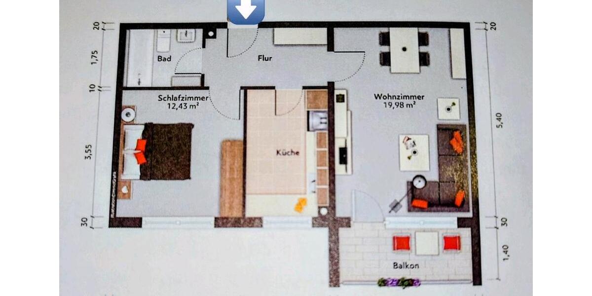 Etagenwohnung Lüneburg Ebensberg - 2 Zimmer, 52 m&sup2;, 219.000&euro; | Angebot:26718455