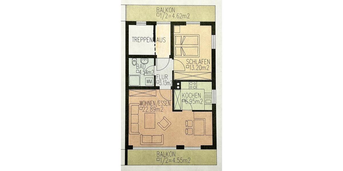 Etagenwohnung Hausham - 2 Zimmer, 63 m&sup2;, 900&euro; | Angebot:26131543