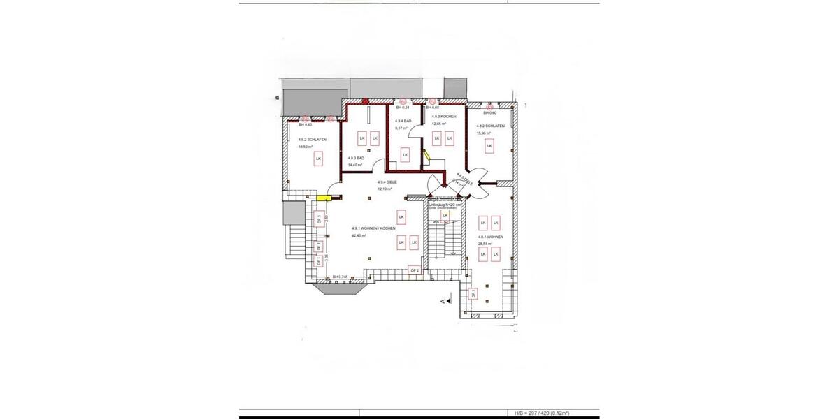 Etagenwohnung Cottbus Spremberger Vorstadt - 2 Zimmer, 70 m&sup2;, 875&euro; | Angebot:26441430
