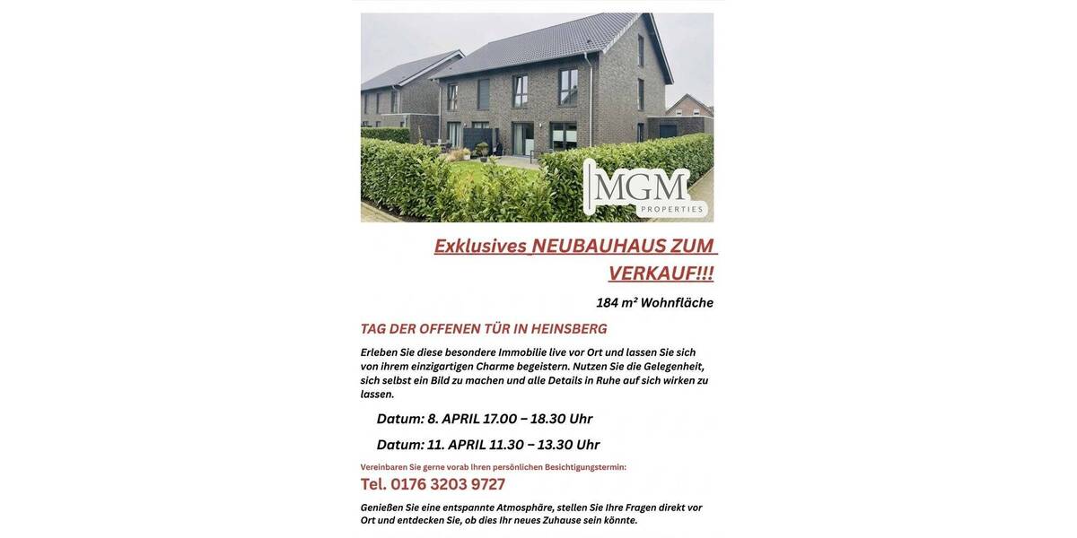 Doppelhaushälfte Heinsberg Schafhausen - 5 Zimmer, 184 m&sup2;, 428.900&euro; | Angebot:26031616