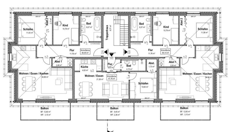 Neubauwohnungen 50-90 m2 mit GartenBalkon 3 zimmer