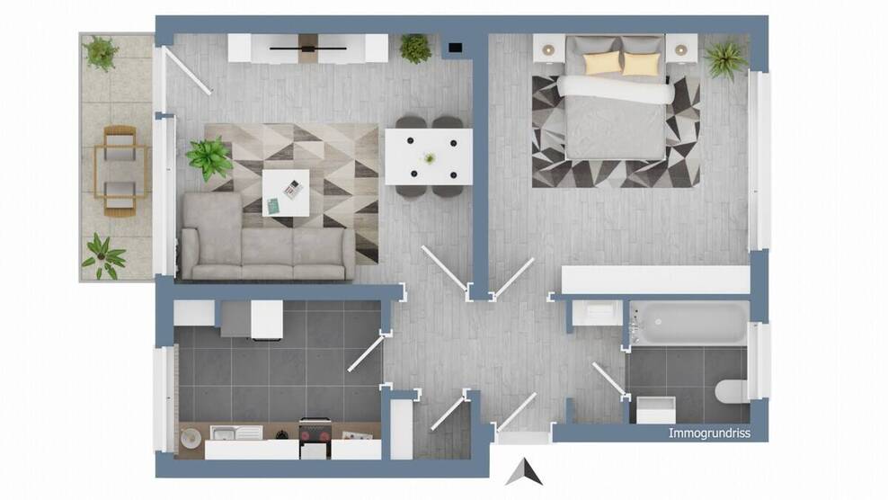 GEPFLEGTE 2-RAUMWOHNUNG MIT BALKON UND GARAGE IN RUHIGER LAGE 2 zimmer