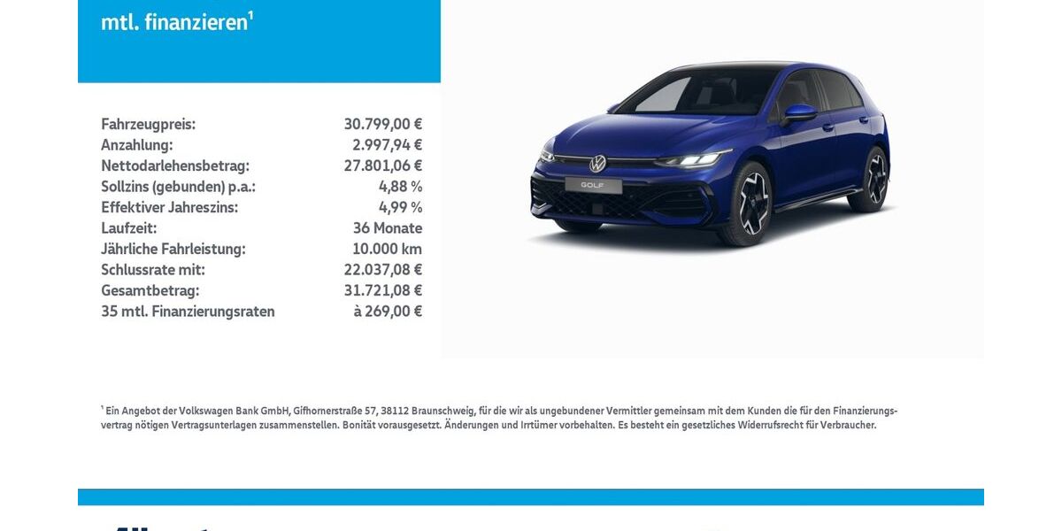 VW Golf 5.262 km 30.799 &euro; Nordhausen 99734