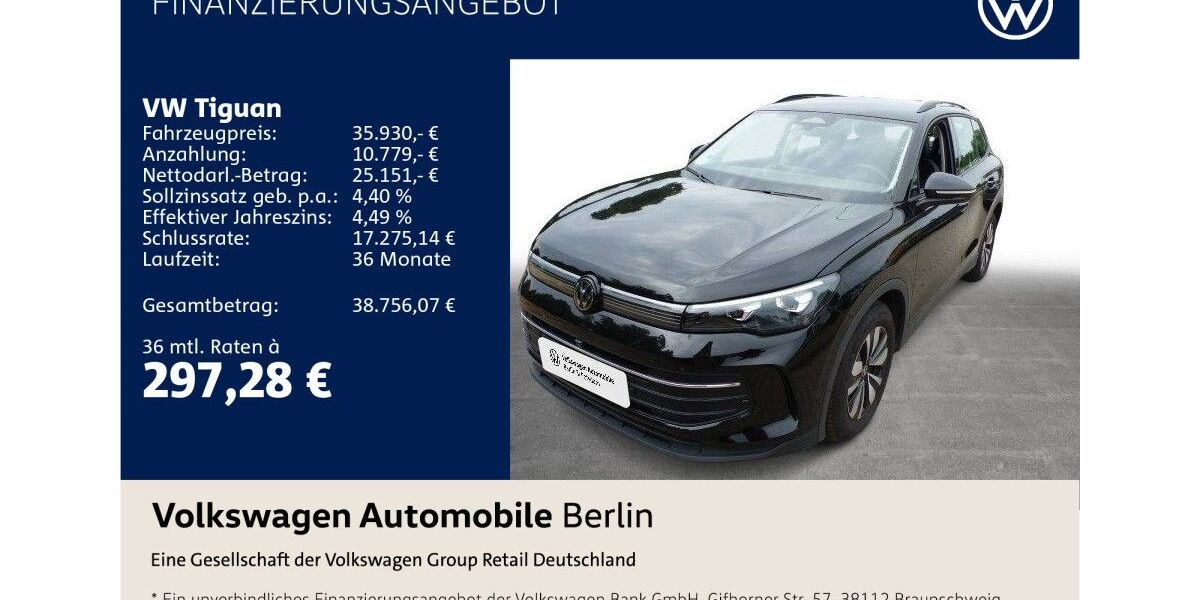VW Tiguan 9.502 km 35.930 &euro; Berlin 10587