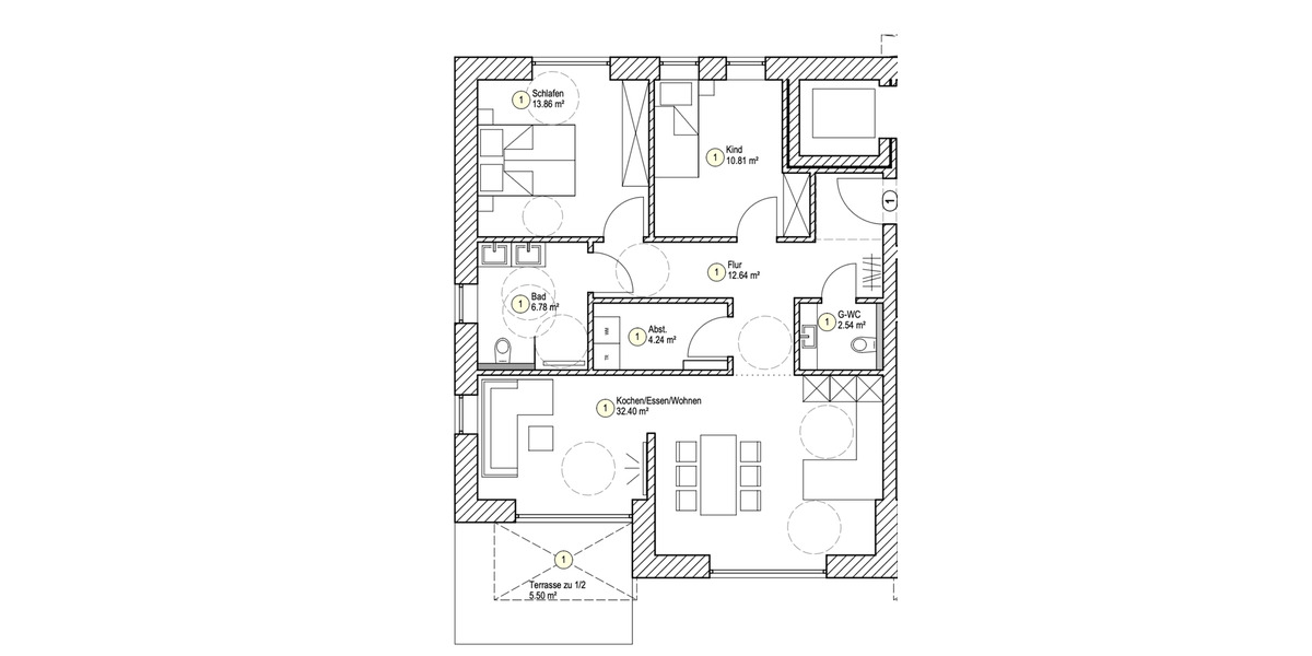 Erdgeschoßwohnung Damme - 3 Zimmer, 89 m&sup2;, 1.113&euro; | Angebot:25351160