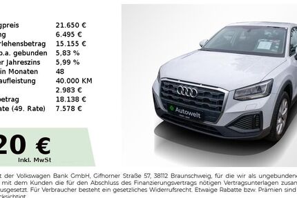Audi Q2 55.750 km 21.650 € Nürnberg 90431