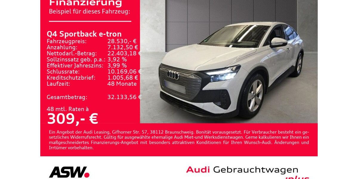 Audi Q4 e-tron 54.800 km 28.530 &euro; Heilbronn 74074