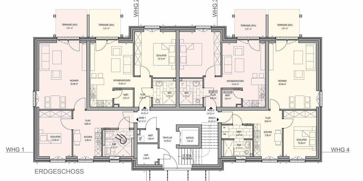 Etagenwohnung Fintel - 2 Zimmer, 50 m&sup2;, 227.550&euro; | Angebot:25685118
