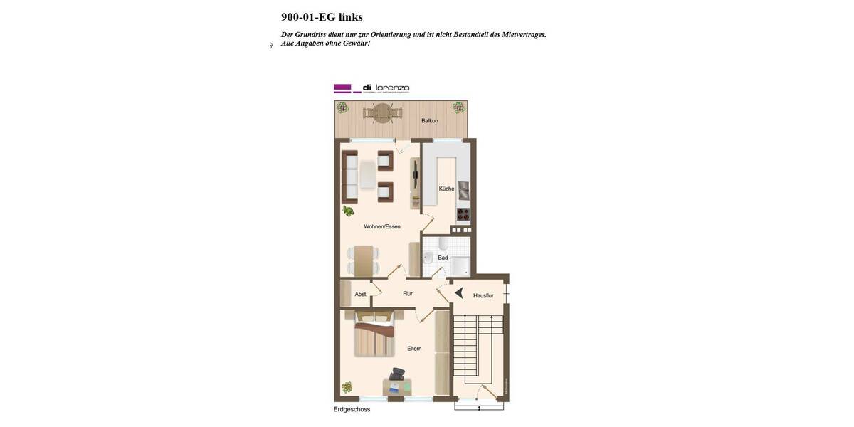 Etagenwohnung Mönchengladbach Geistenbeck - 2 Zimmer, 60 m&sup2;, 590&euro; | Angebot:26641935